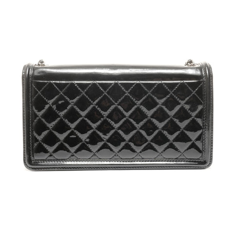 CHANEL 19th series 2014 Boy Stripe Shoulder Bag black WS24929