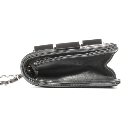 CHANEL 19th series 2014 Boy Stripe Shoulder Bag black WS24929