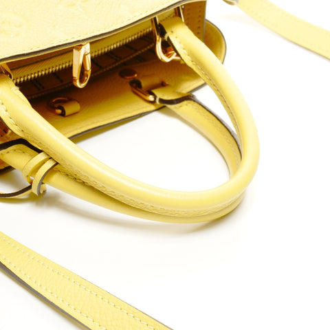 LOUIS VUITTON 2014 Monogram Empreinte Montaigne BB Handbag yellow WS24931