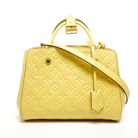 LOUIS VUITTON 2014 Monogram Empreinte Montaigne BB Handbag yellow WS24931