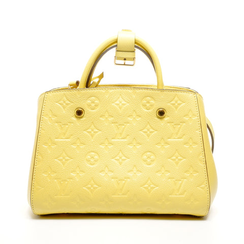 LOUIS VUITTON 2014 Monogram Empreinte Montaigne BB Handbag yellow WS24931