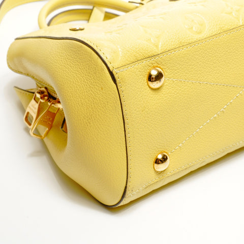 LOUIS VUITTON 2014 Monogram Empreinte Montaigne BB Handbag yellow WS24931