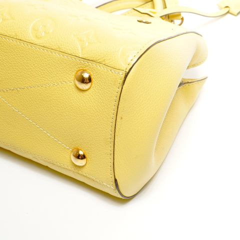 LOUIS VUITTON 2014 Monogram Empreinte Montaigne BB Handbag yellow WS24931