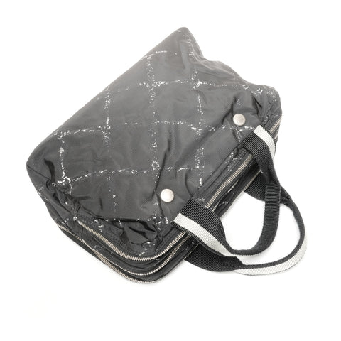 CHANEL No. 5 1997-1999 Nylon Travel Line Handbag black WS24933