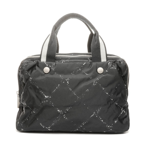 CHANEL No. 5 1997-1999 Nylon Travel Line Handbag black WS24933