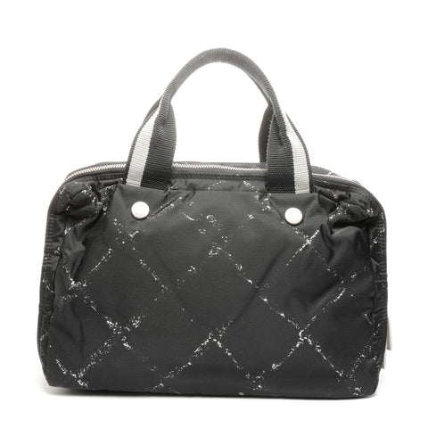 CHANEL No. 5 1997-1999 Nylon Travel Line Handbag black WS24933