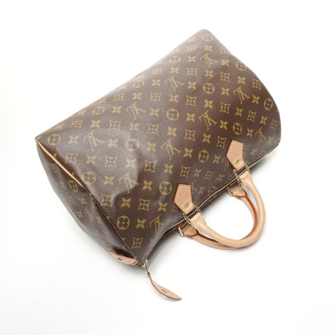 LOUIS VUITTON 2002 Monogram Speedy 35 Handbag Brown WS24938