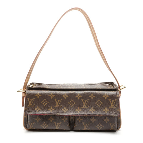 LOUIS VUITTON 2005 Monogram Viva Cite MM Shoulder Bag Brown WS24939