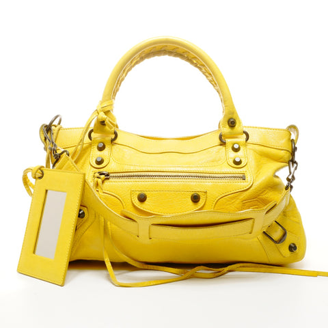 BALENCIAGA City Lambskin The First Handbag yellow WS24941