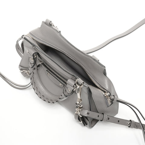 BALENCIAGA Neo City 2way Mini Leather Handbag gray WS24944