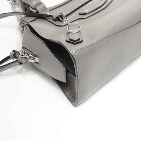 BALENCIAGA Neo City 2way Mini Leather Handbag gray WS24944
