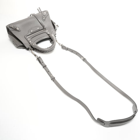 BALENCIAGA Neo City 2way Mini Leather Handbag gray WS24944