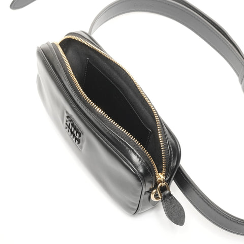 Miu Miu Leather logo belt Waist bag black WS24948