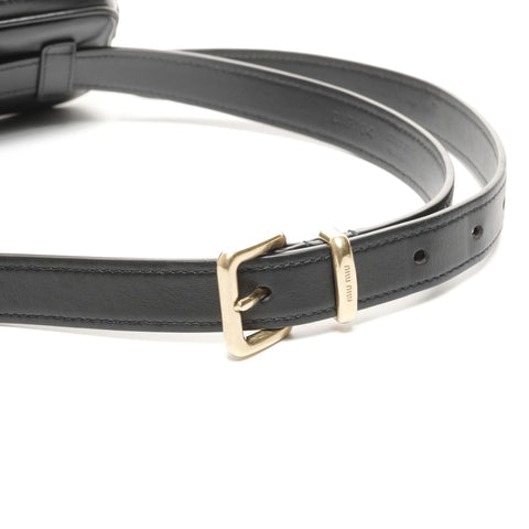 Miu Miu Leather logo belt Waist bag black WS24948