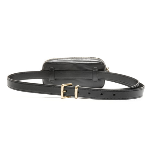 Miu Miu Leather logo belt Waist bag black WS24948
