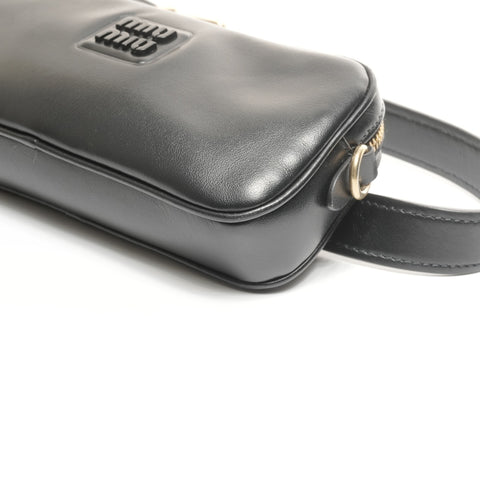 Miu Miu Leather logo belt Waist bag black WS24948