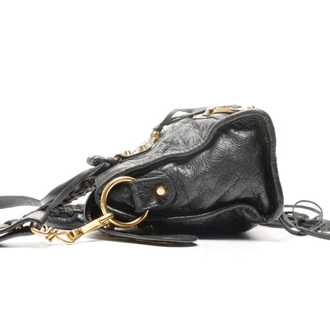 BALENCIAGA Mini City Lambskin 2way Shoulder Bag black WS24953