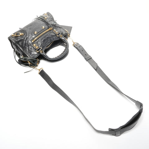 BALENCIAGA Mini City Lambskin 2way Shoulder Bag black WS24953