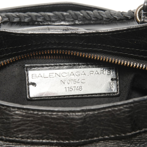 BALENCIAGA Lambskin City 2way Handbag black WS24958