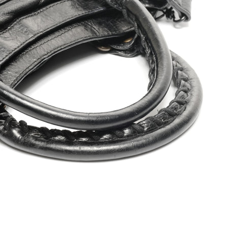 BALENCIAGA Lambskin City 2way Handbag black WS24958