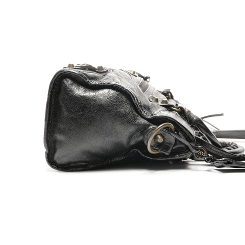 BALENCIAGA Lambskin City 2way Handbag black WS24958