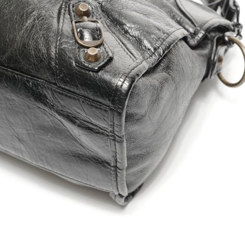 BALENCIAGA Lambskin City 2way Handbag black WS24958