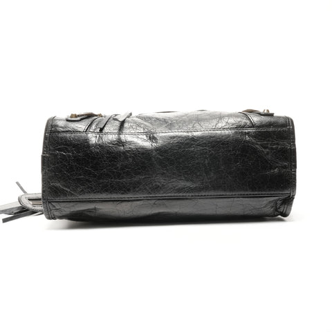 BALENCIAGA Lambskin City 2way Handbag black WS24958