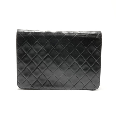 CHANEL No. 4 1996-1997 Push Lock Matelasse Shoulder Bag black WS24960