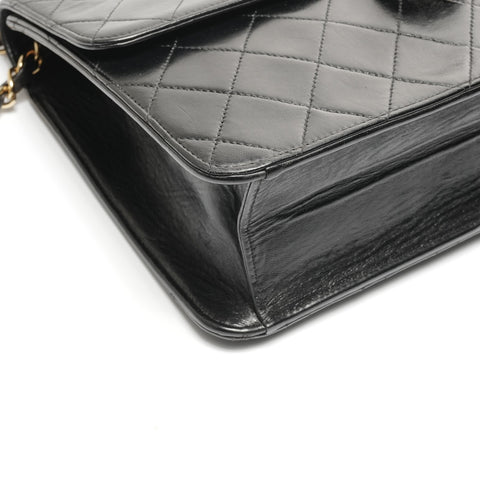 CHANEL No. 4 1996-1997 Push Lock Matelasse Shoulder Bag black WS24960