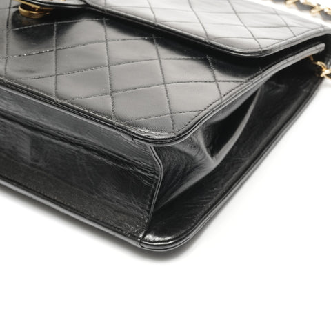 CHANEL No. 4 1996-1997 Push Lock Matelasse Shoulder Bag black WS24960