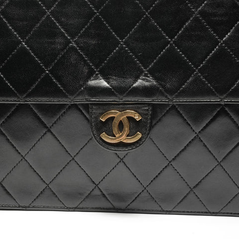 CHANEL No. 4 1996-1997 Push Lock Matelasse Shoulder Bag black WS24960