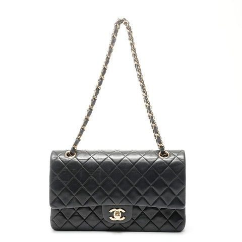 CHANEL No. 8 2003-2004 双翻盖马特拉塞 9.8 英寸小羊皮单肩包 黑色 WS24961