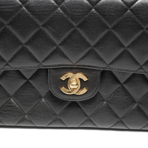 CHANEL No. 4 1996-1997 Double Face Matelasse 9.8" Lambskin Shoulder Bag black WS24962