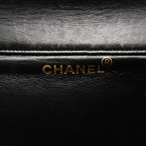 CHANEL No. 4 1996-1997 Double Face Matelasse 9.8" Lambskin Shoulder Bag black WS24962