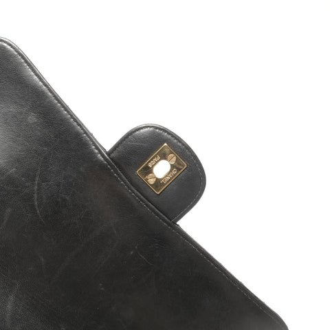 CHANEL No. 4 1996-1997 Double Face Matelasse 9.8" Lambskin Shoulder Bag black WS24962