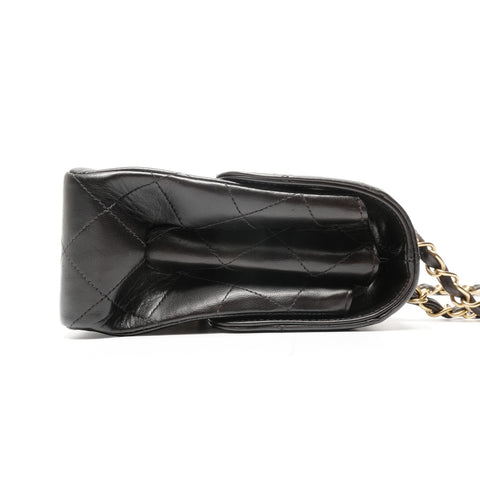 CHANEL No. 4 1996-1997 Double Face Matelasse 9.8" Lambskin Shoulder Bag black WS24962