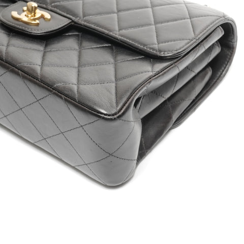 CHANEL No. 4 1996-1997 Double Face Matelasse 9.8" Lambskin Shoulder Bag black WS24962