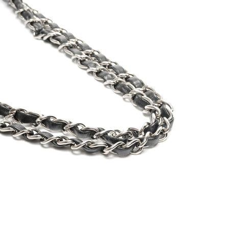 CHANEL No. 14 2010-2011 Lambskin Matelasse Double Flap 9.1" Silver Metal Shoulder Bag black WS24964