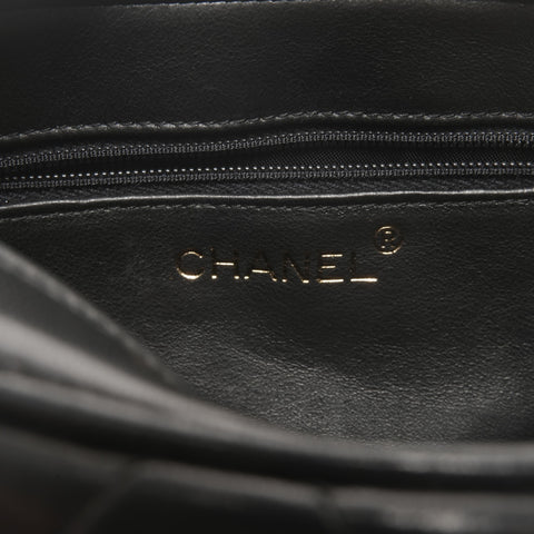 CHANEL No. 2 1991-1994 Lambskin Turnlock Camera Bag Shoulder Bag black WS24965