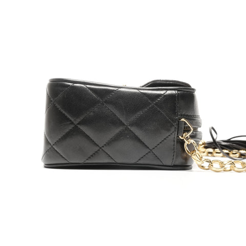 CHANEL No. 2 1991-1994 Lambskin Turnlock Camera Bag Shoulder Bag black WS24965