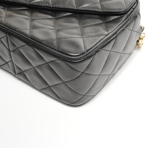 CHANEL No. 2 1991-1994 Lambskin Turnlock Camera Bag Shoulder Bag black WS24965