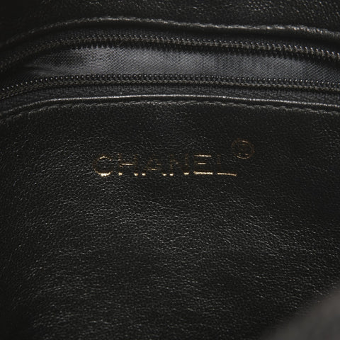 CHANEL No. 2 1991-1994 Caviar Turnsock Square Matelasse Shoulder Bag black WS24966