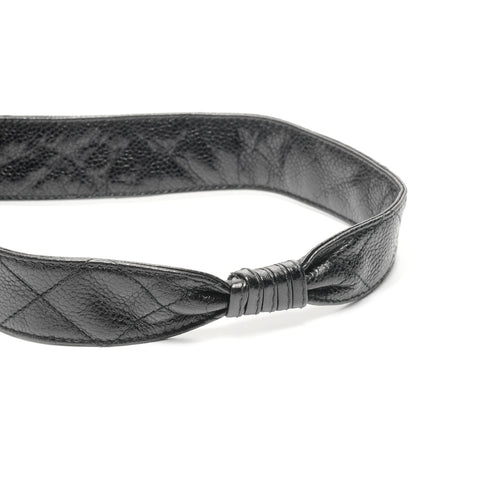 CHANEL No. 2 1991-1994 Caviar Turnsock Square Matelasse Shoulder Bag black WS24966