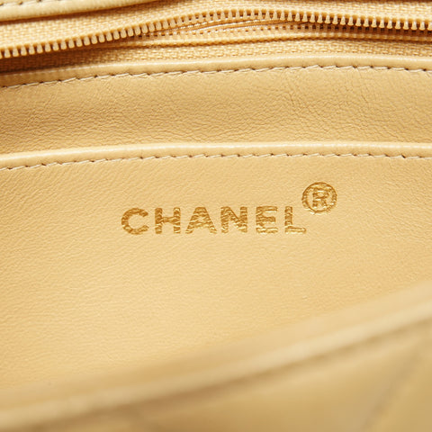 CHANEL No. 4 1996-1997 Diana 22 Small Lambskin Shoulder Bag beige WS24967