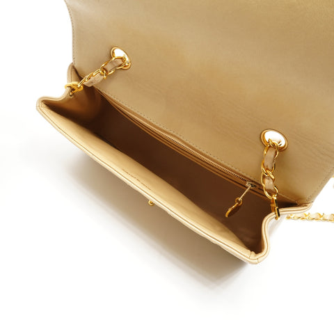 CHANEL No. 4 1996-1997 Diana 22 Small Lambskin Shoulder Bag beige WS24967