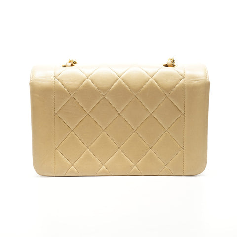 CHANEL No. 4 1996-1997 Diana 22 Small Lambskin Shoulder Bag beige WS24967