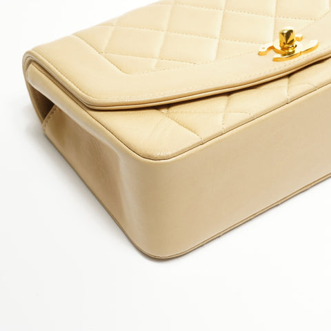 CHANEL No. 4 1996-1997 Diana 22 Small Lambskin Shoulder Bag beige WS24967