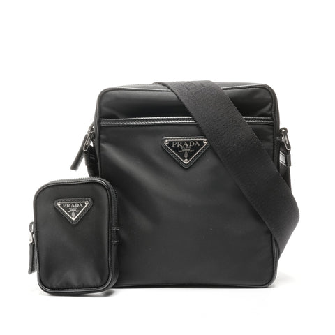 PRADA Nylon with pouch Shoulder Bag black WS24969