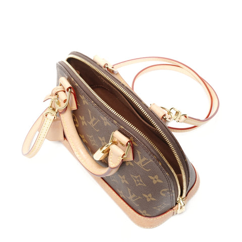 LOUIS VUITTON Monogram Alma BB 2way Handbag Brown WS24973