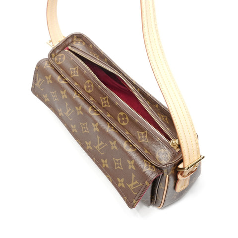 LOUIS VUITTON 2005 Monogram Viva Cite MM Shoulder Bag Brown WS24976